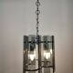 Mid-Century Suspension in Smoked Glass and Chrome Metal, Veca Style