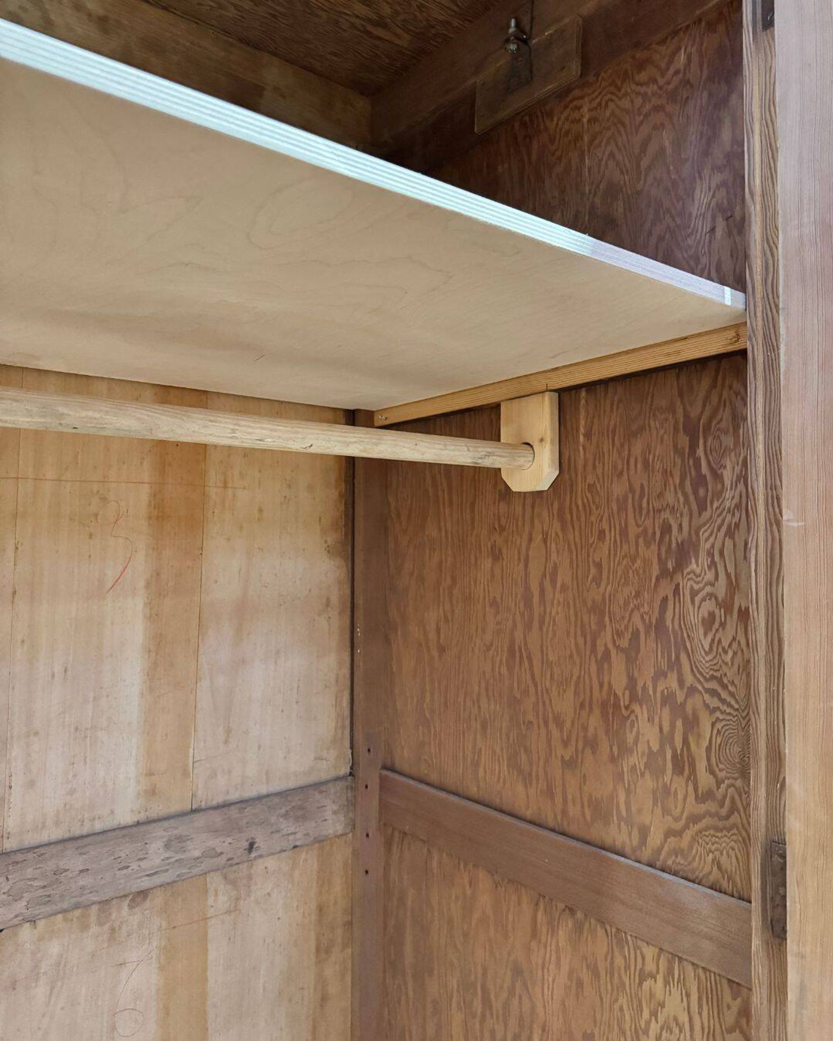 Old hardware cabinet in pitch pine - Early 20th century - Sandblasted