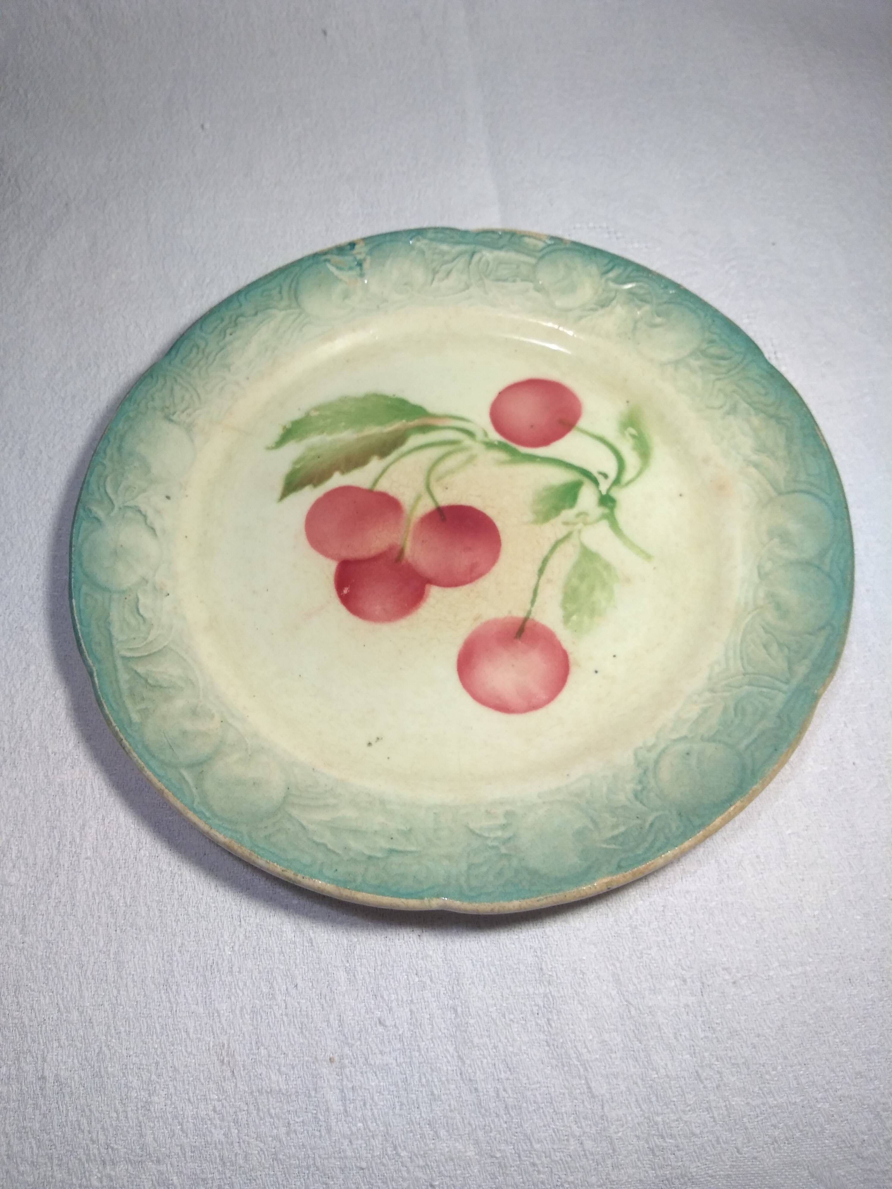 Plate dabbling cherry decoration