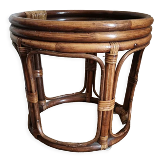 Rattan stool pouf