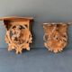 Black Forest carved wooden wall console, dog decor, folk art circa 1900