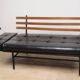 Vintage "Daybed" sofa bench in metal and imitation leather, 1950