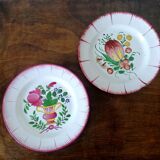 Pair of earthenware plates Les Islettes XIXth century