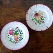 Paire d'assiettes faïence Les Islettes XIXème siècle