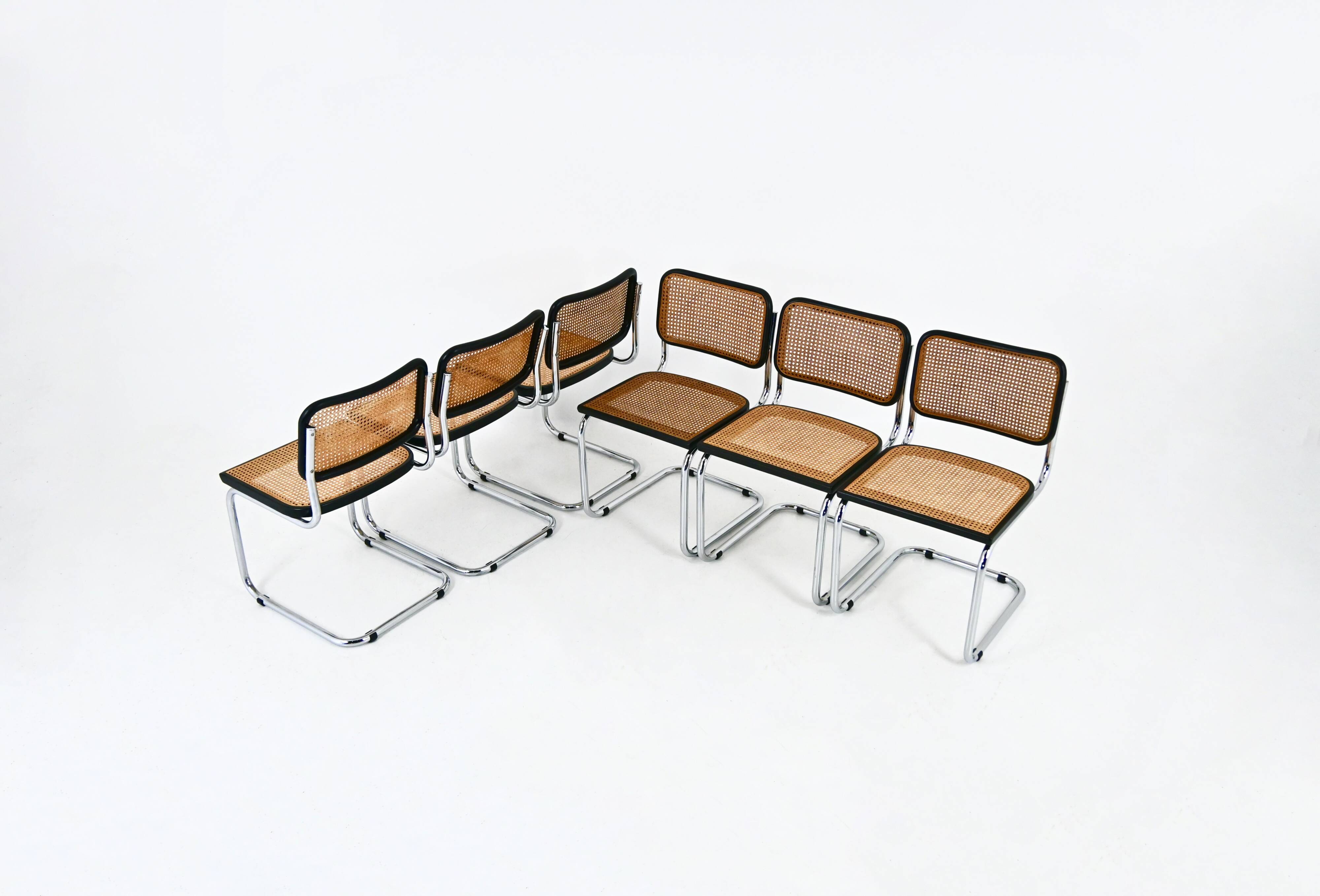 Set of 6 Dining Chairs Style B32 by Marcel Breuer