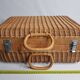 Wicker case or suitcase with vintage fabric lining
