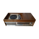 Combined vinyl platinum and vintage radio Grundig