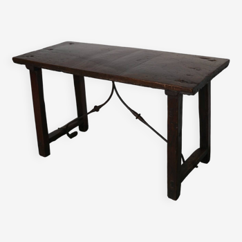 Table d'Appoint / Console Antique de Ferme Rustique Espagnole en Châtaignier, 18ème Siècle