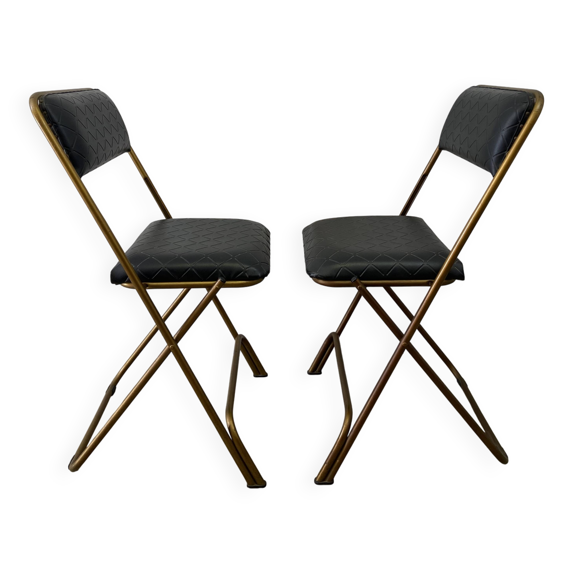 Paire de chaises pliantes vintage