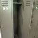 Industrial gray metal locker with 6 doors