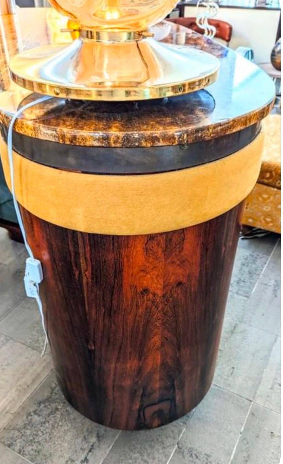 Willy Rizzo Bar Cabinet in Rosewood and Marble, Italy, 1970s