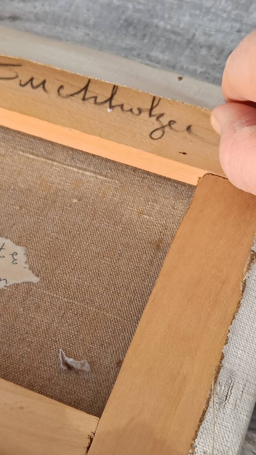 Canvas painting of a bouquet of flowers.