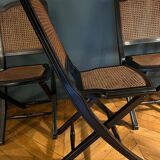Set of 6 Roche Bobois folding chairs cannage dining room
