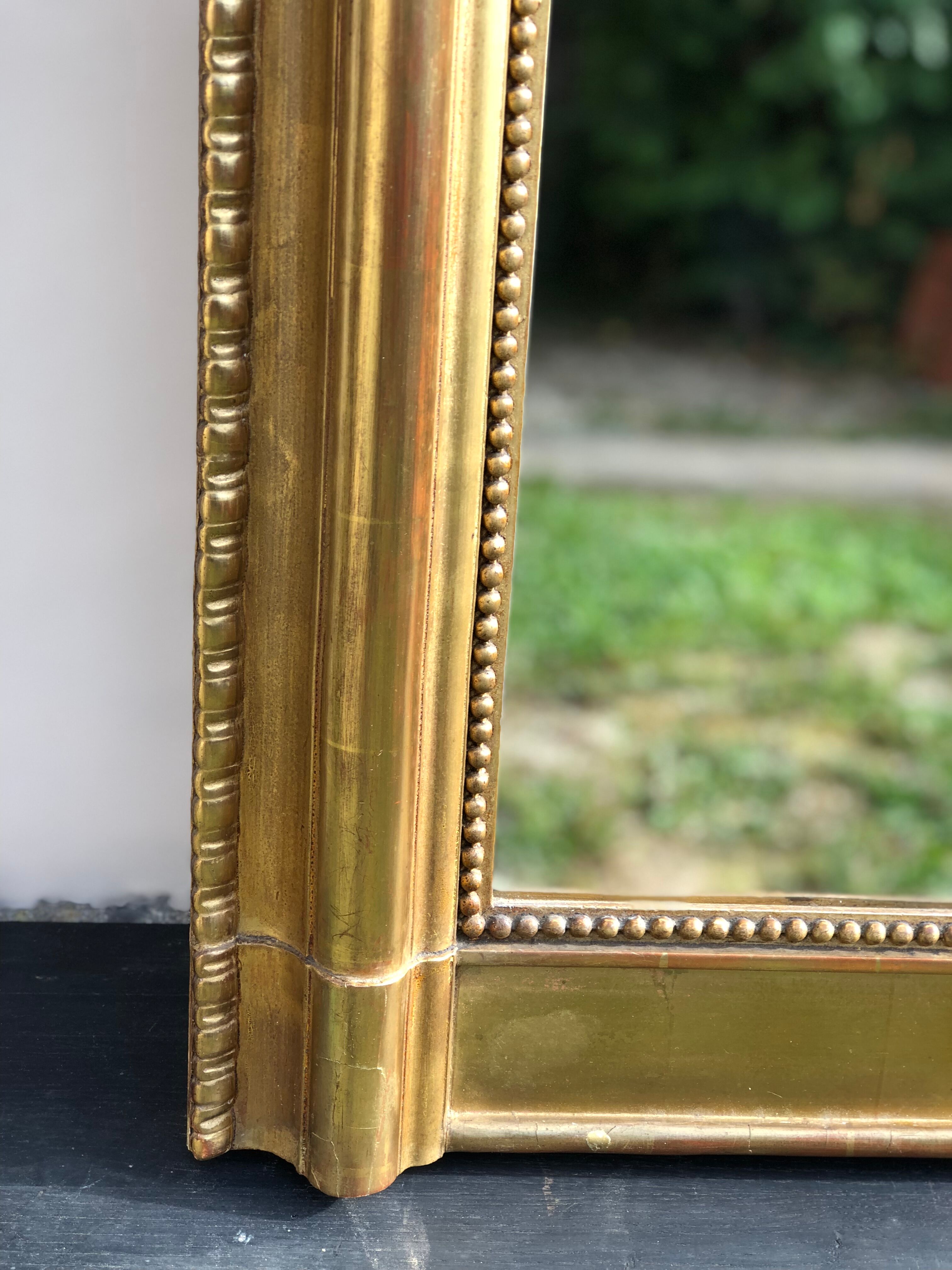 Louis Philippe period mirror gilded gold leaf 144x94cm