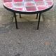 Table basse vintage céramique rouge