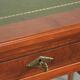 Elegant English style desk with green leather top, gold details and drawers