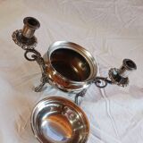 Candélabre brûle parfum en métal argenté, style Art nouveau, fin XIX