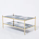 Table basse laiton chrome miroir décoré  1970