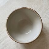 Old stoneware bowl with brown edge