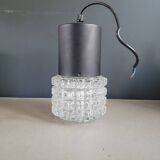 Vintage molded glass globe pendant light