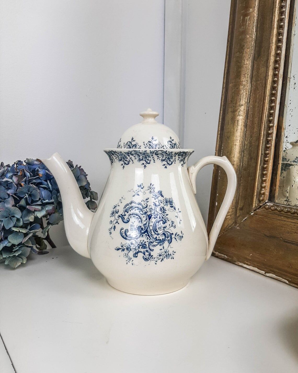 Tea service Louis XV in Earth of Gien Iron Earth