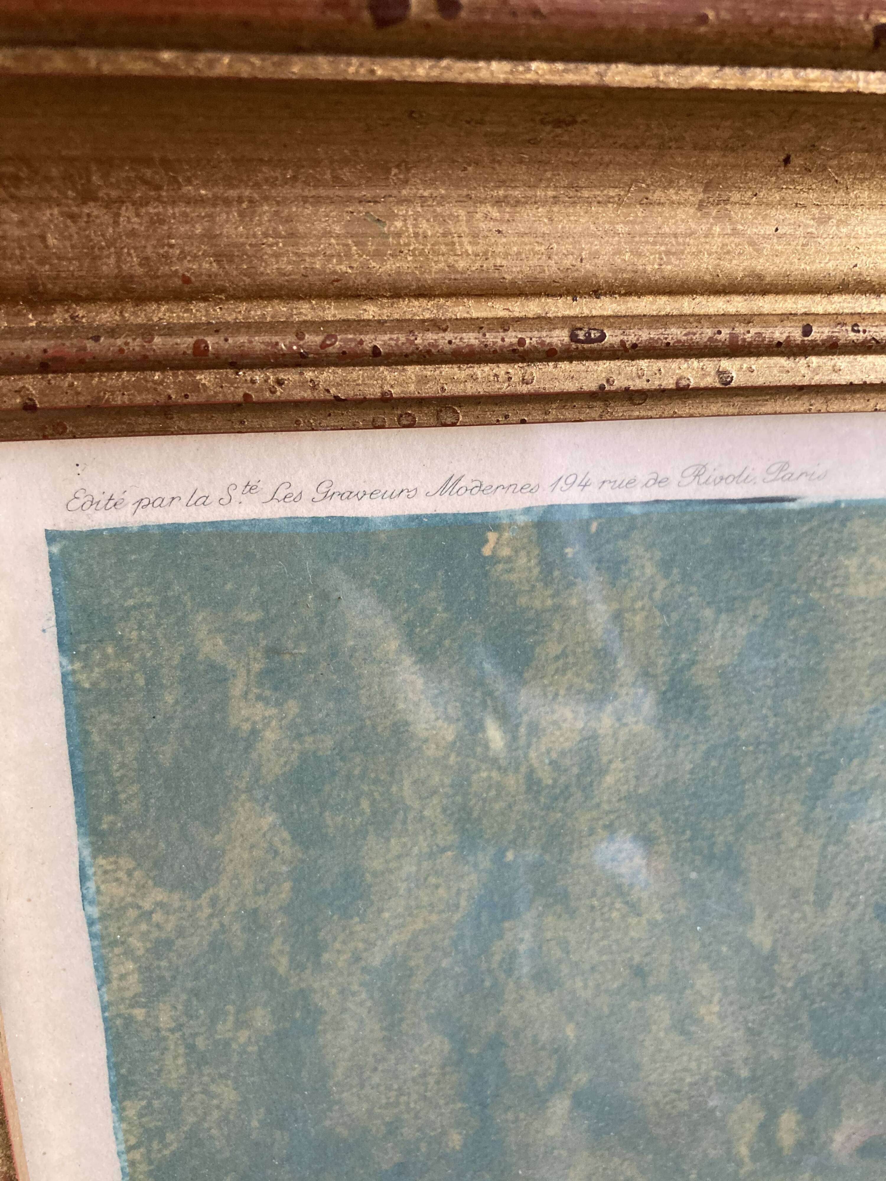 Painting engraving old bouquet of flowers