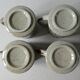 Set of 4  sandstone mugs, bird decor, butterfly, flowers, fish 70 years