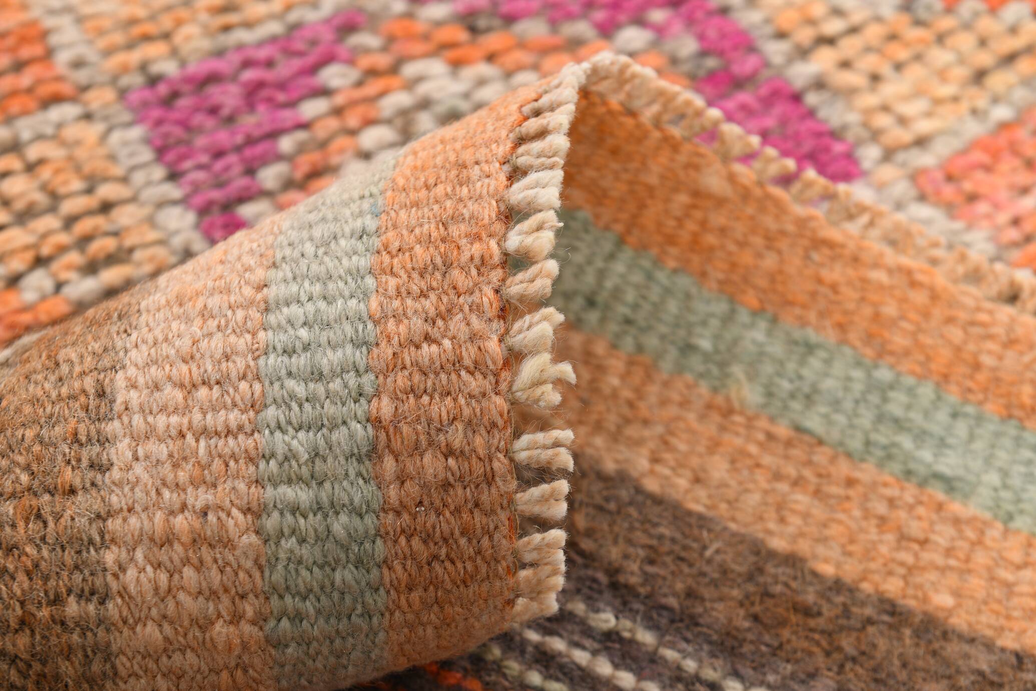 Light Orange & Pembe Vintage Runner Rug For Home Decor, 88x323 Cm