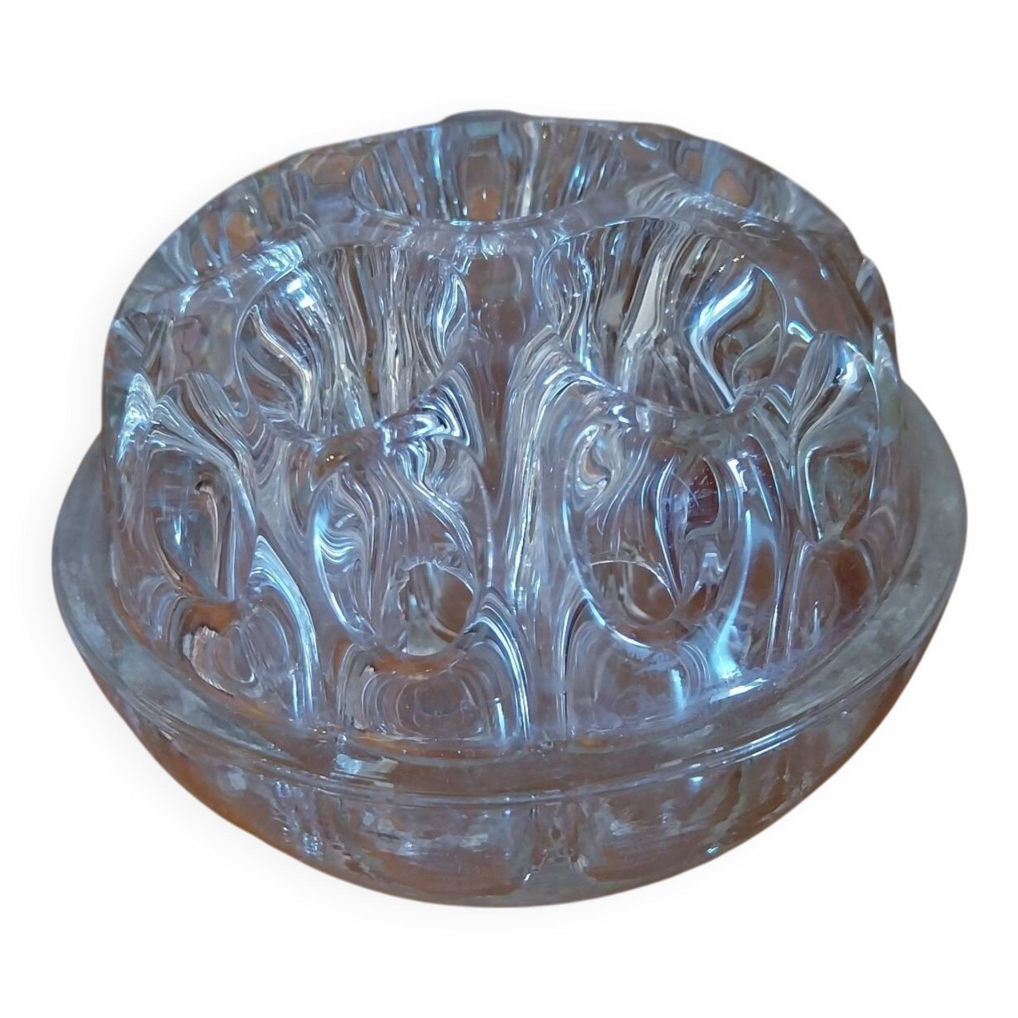 Old glass flower pitcher