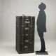 Vintage travel trunk Valigeria Inzaghi in faux leather, Italy, 20th century