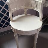 Louis XVI style dressing table and chair in canework