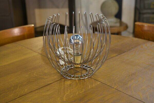 1970s chrome metal designer lamp