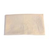 Monogrammed white linen tablecloth