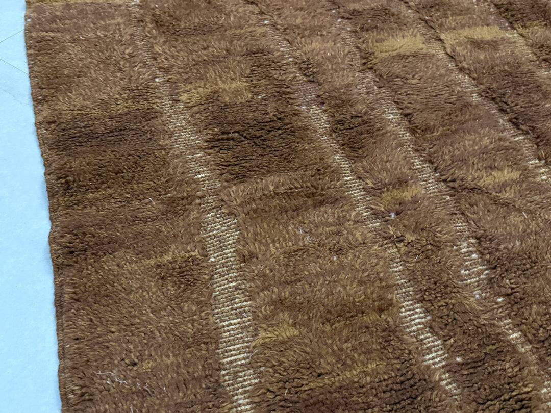 Plain brown Moroccan rug in wool 3/2 Custom-made Moroccan rug