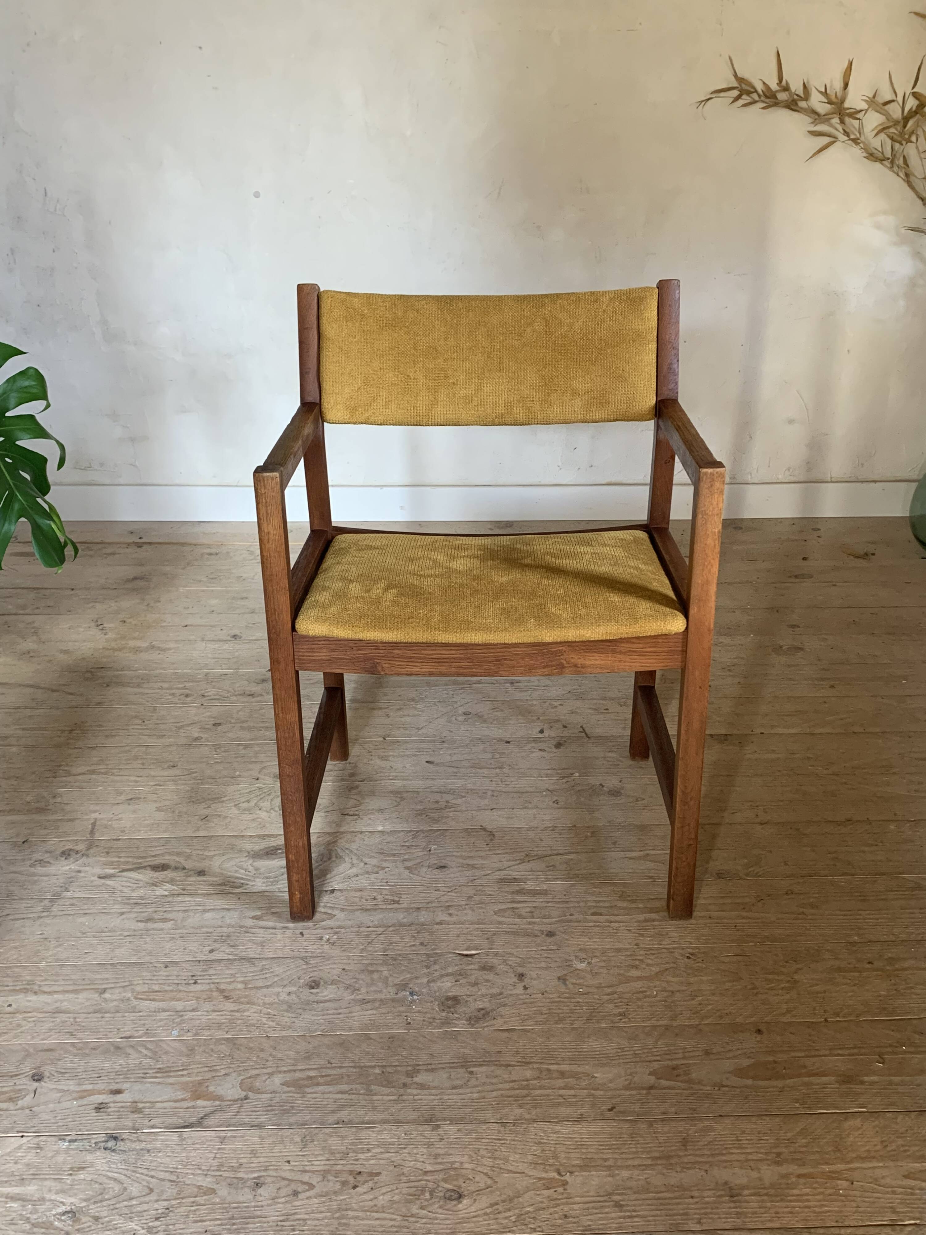 Vintage Danish armchair by Borge Mogensen yellow velvet