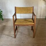 Vintage Danish armchair by Borge Mogensen yellow velvet