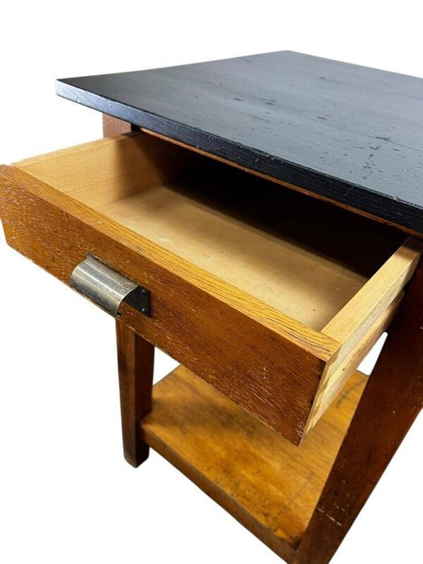 Table haute vintage en bois / table de bar / table d'appoint