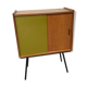Showcase small storage cabinet vintage blond wood 60s