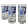 Set of 5 vintage glasses "Blue Fruit Pattern" 1970s - by Cervé Italy