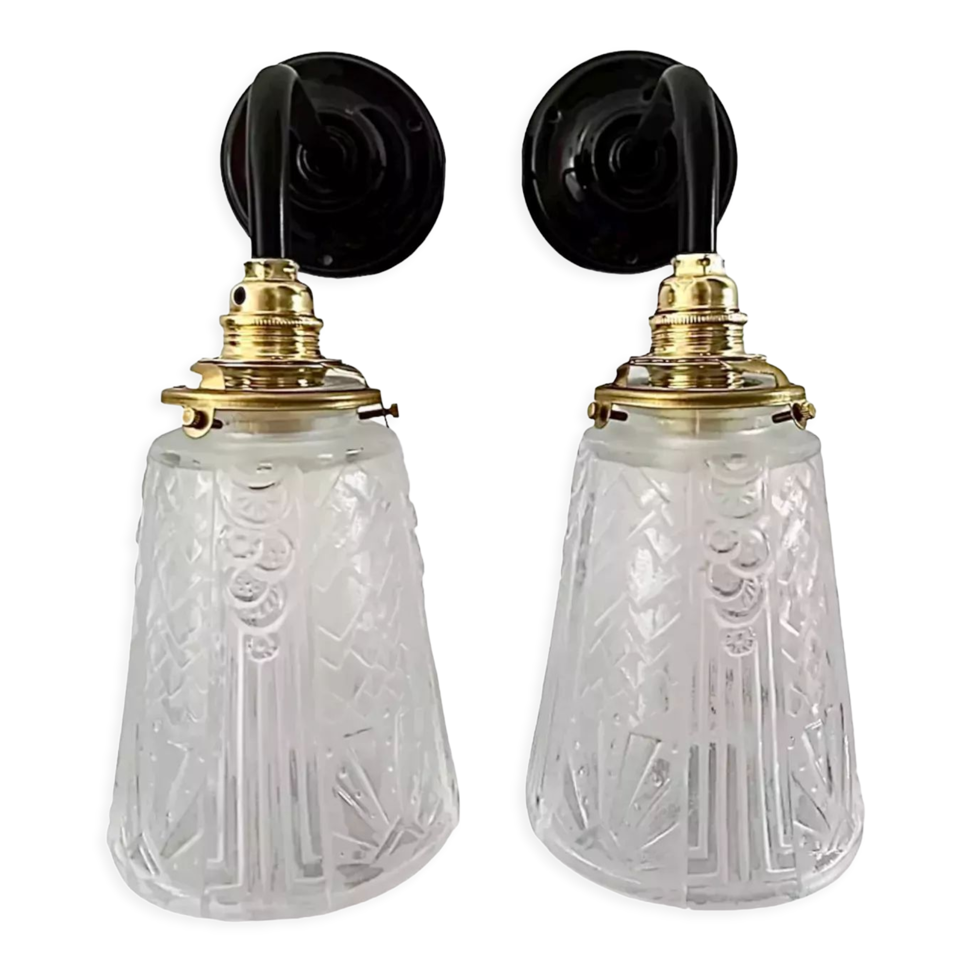 Pair of art deco wall lights