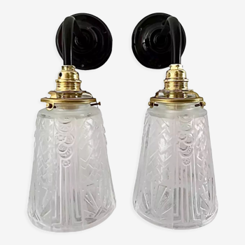 Pair of art deco wall lights