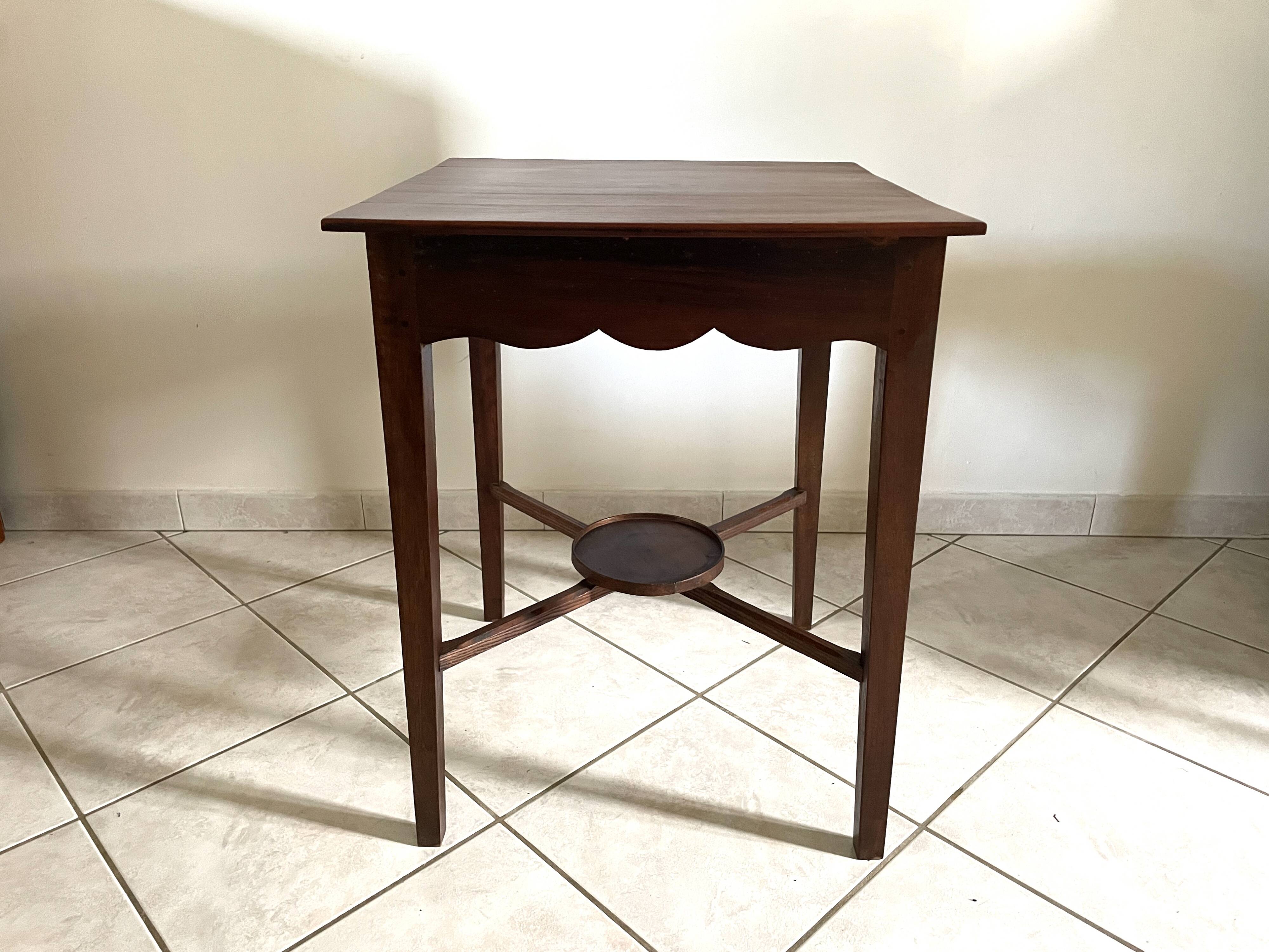 Square mahogany side table, 1970s