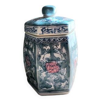 Pot à gingembre chinois bleu fleuri