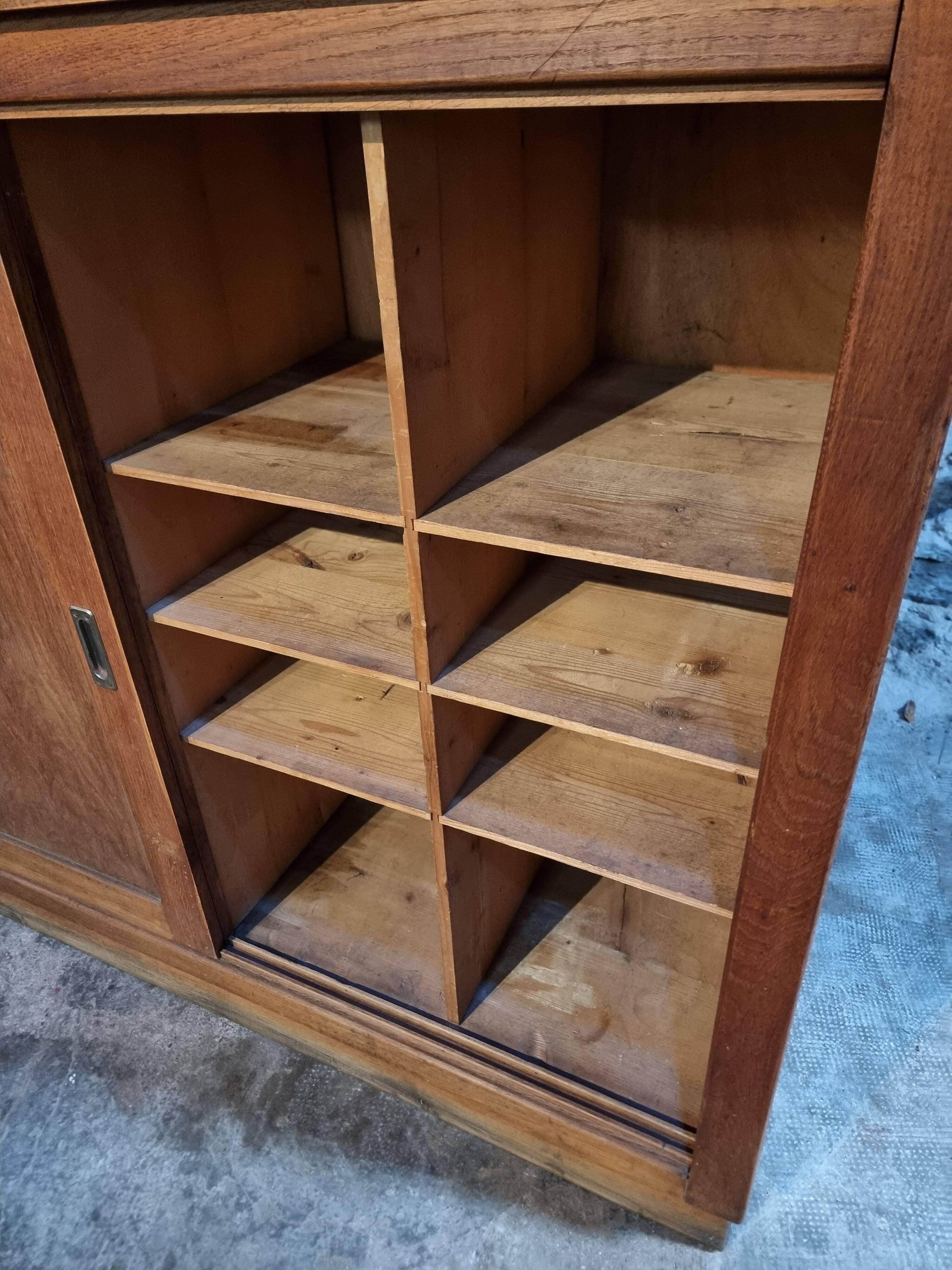 Oak sliding door wardrobe, 1920s