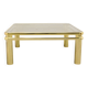 vintage brass coffee table smoked glass