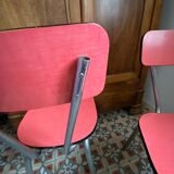 2 chairs in red Formica 60s