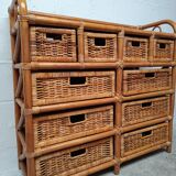 Commode osier et rotin