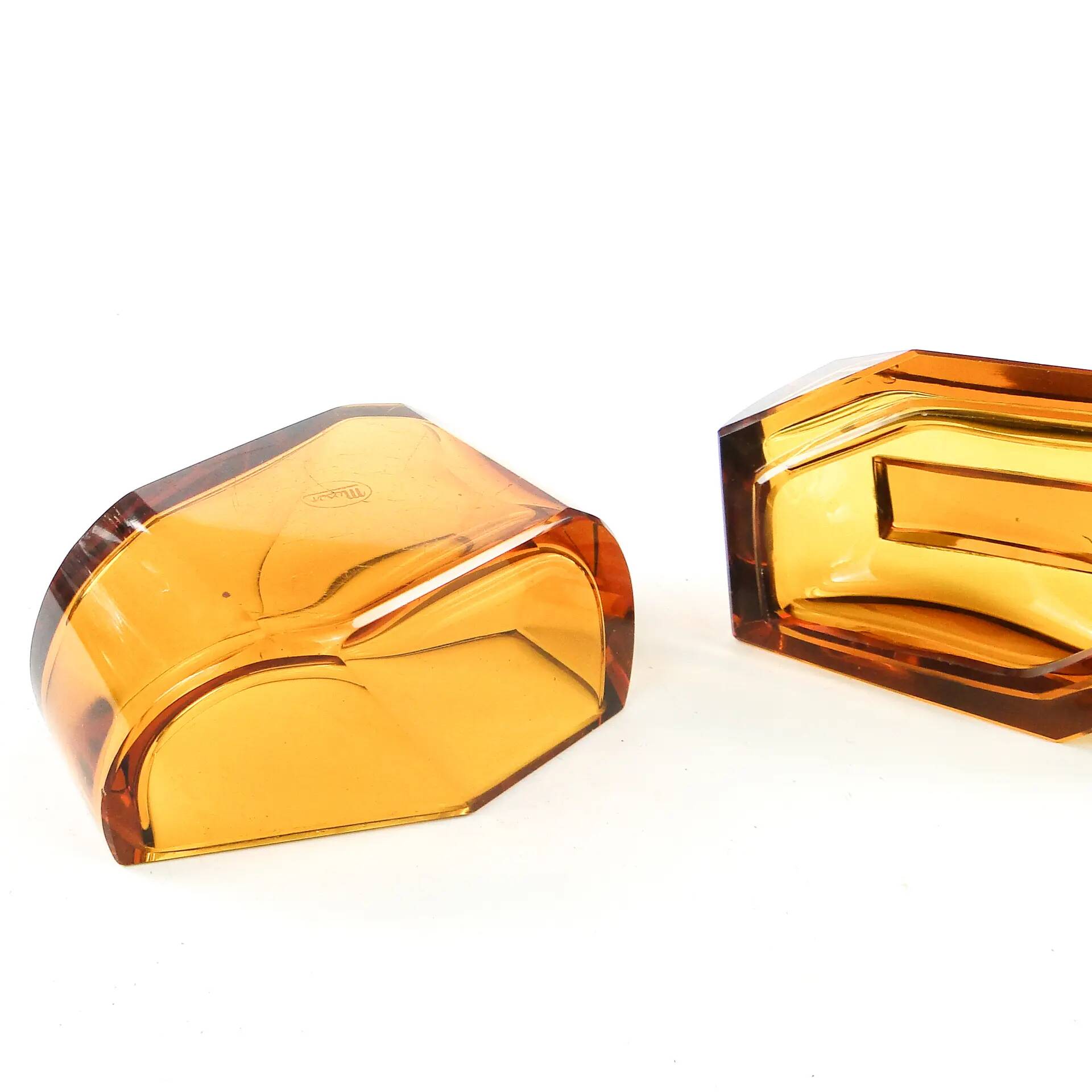 Art Deco bonbonniere, crystal, Moser, Bohemia, Czechoslovakia, 1930s