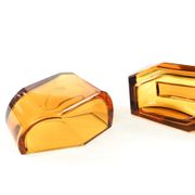 Art Deco bonbonniere, crystal, Moser, Bohemia, Czechoslovakia, 1930s