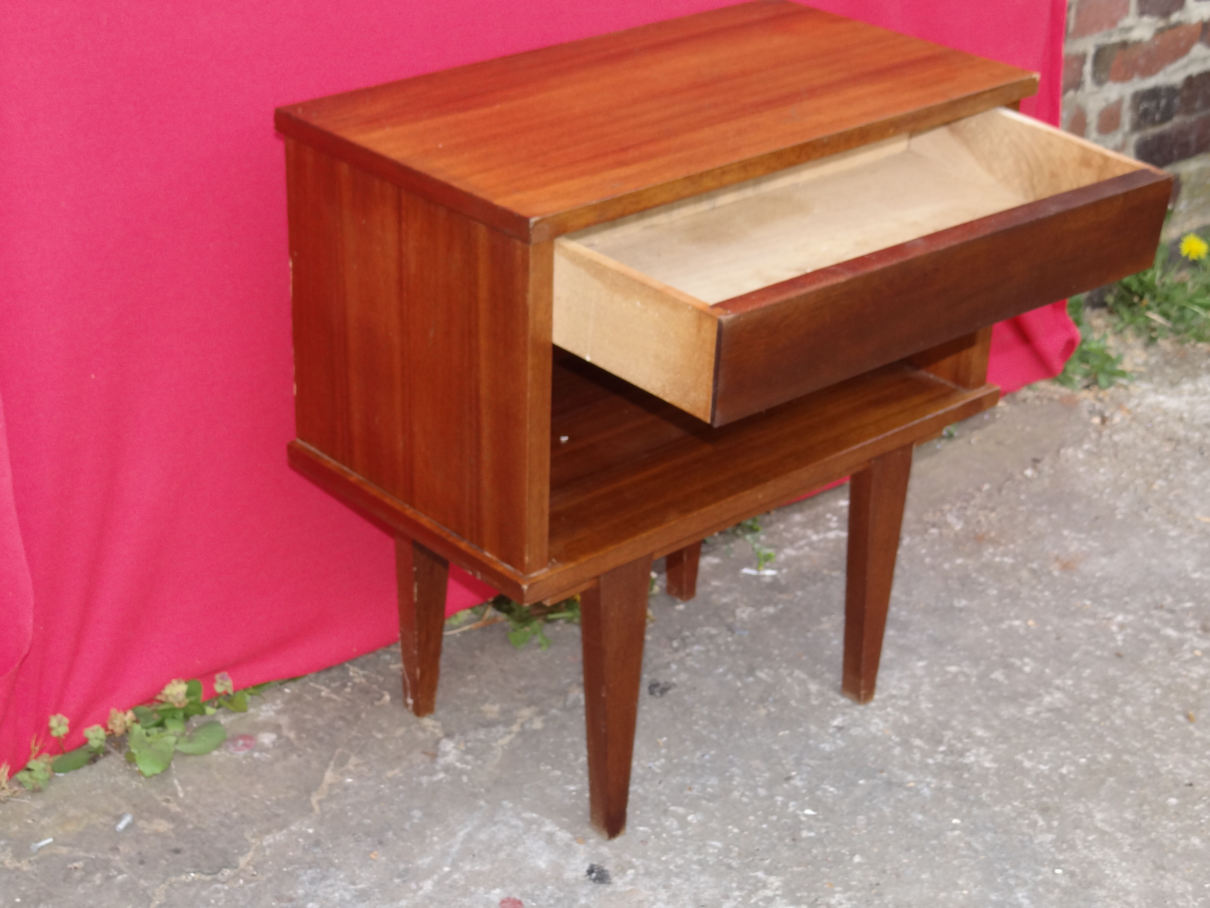 1950 light wood bedside